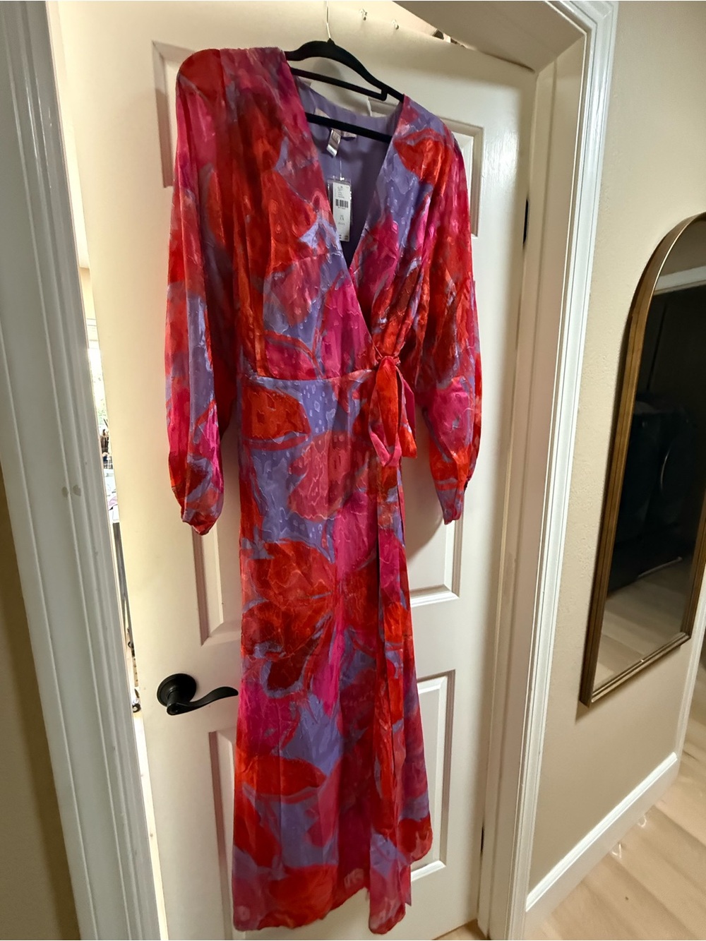 NWT -Hutch Pink, Red & Purple Wrap Maxi Dress-